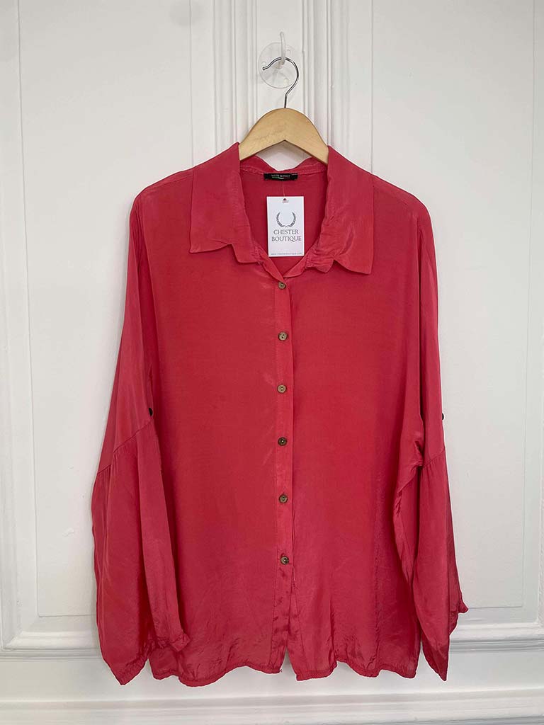 Silk Feel Classic Shirt - Coral