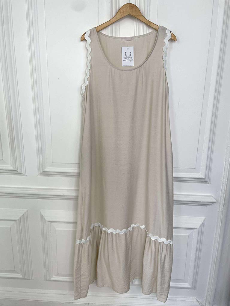Scalloped Maxi Dress - Stone