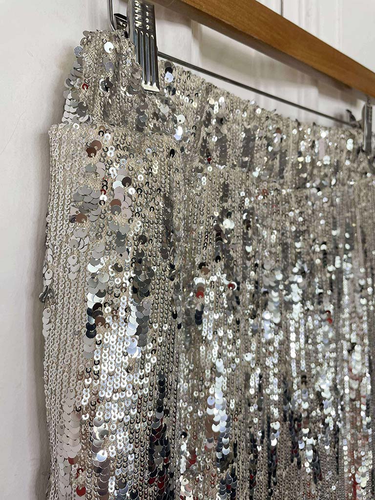 Sequin Wide Leg Trousers - Champagne