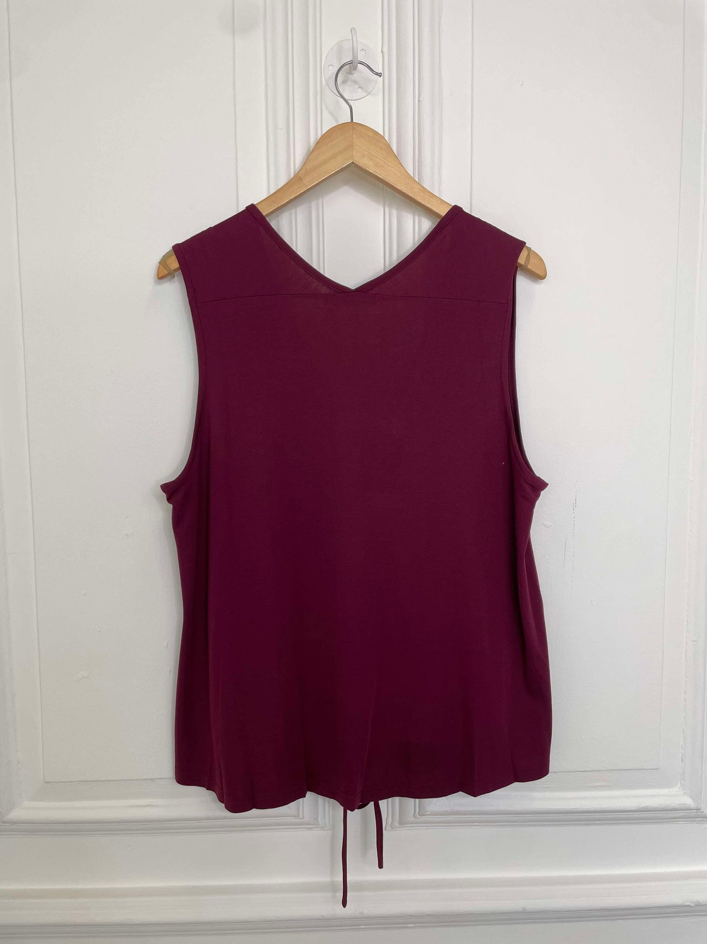 Malissa J Silk Feel Drawstring Vest - Wine