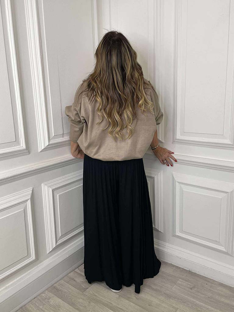 Bubble Hem Suede Feel Jacket - Latte