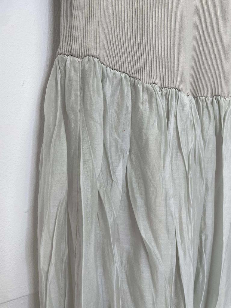 Crinkle T-Shirt Dress - Stone