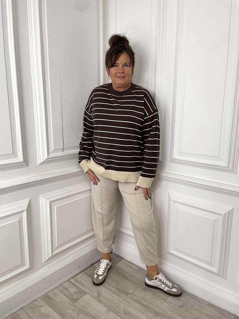 Riviera Stripe Knit - Chocolate