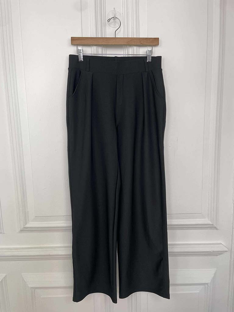 Scuba Wide Leg Trousers - Black