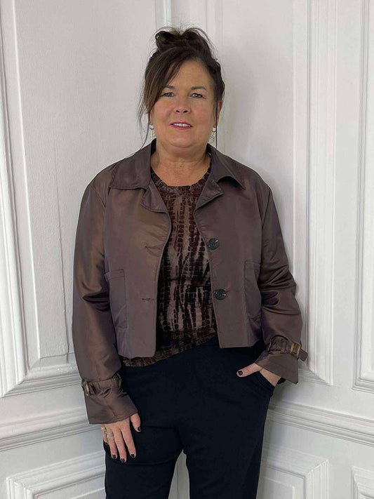Luxe Iridescent Jacket - Chocolate