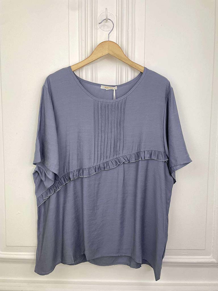 Malissa J Pin Tuck Top - Denim