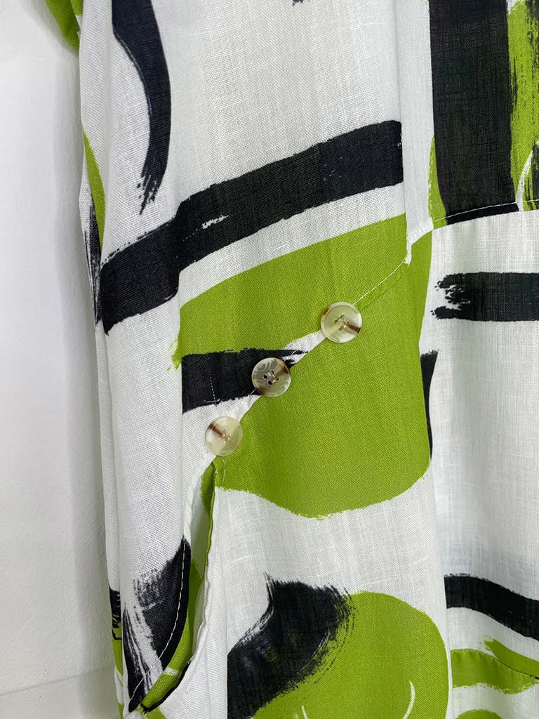 Artist Print Pocket Tunic - Avocado