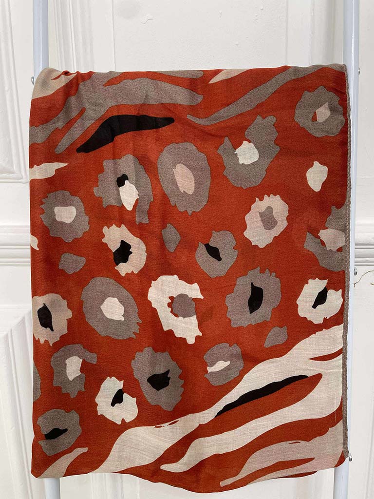 Animal Print Scarf - Orange