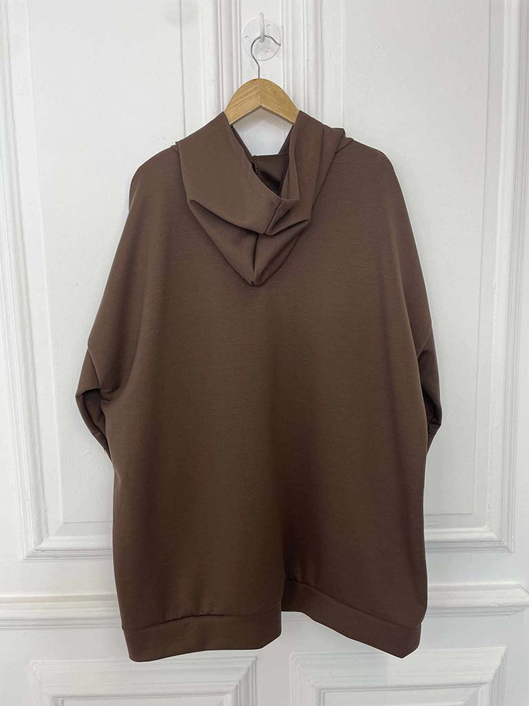 Oversized Scuba Hoodie - Chocolate