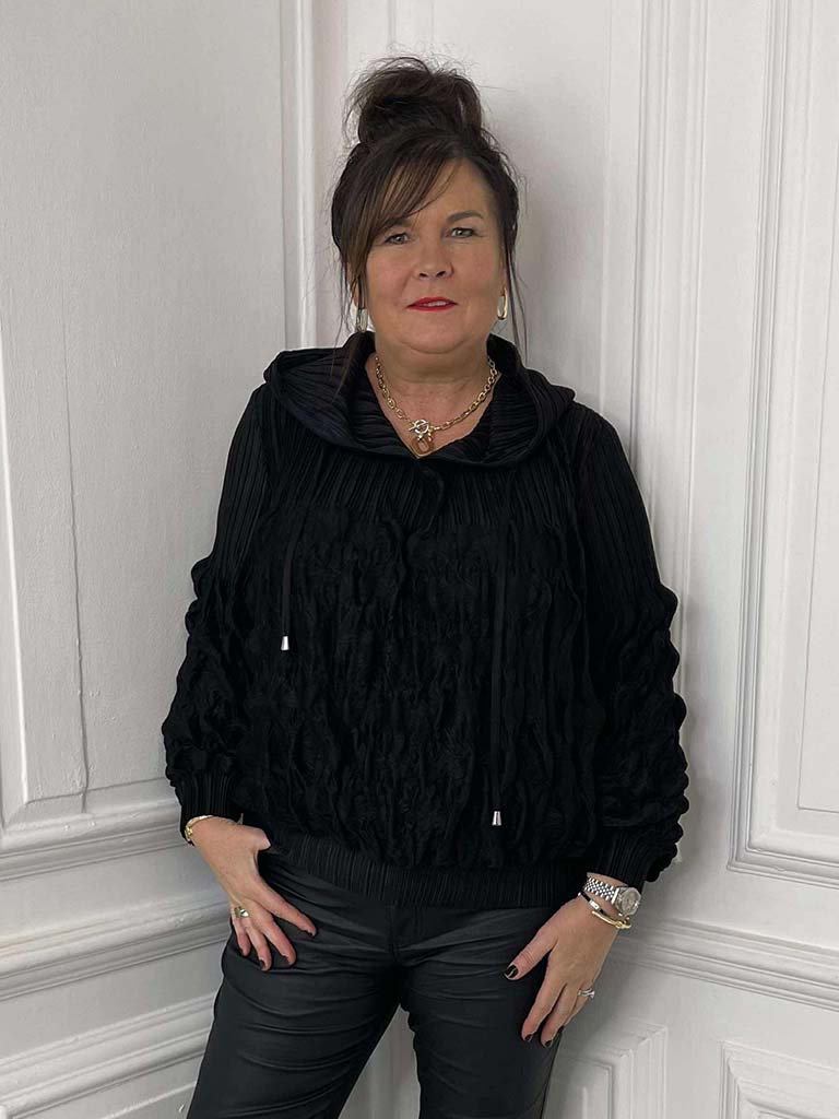 Malissa J Bubble Hoodie - Black