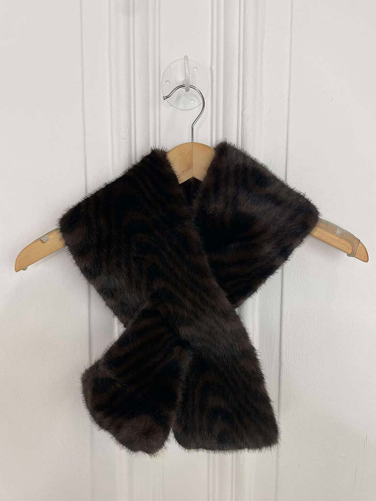 Malissa J Faux Fur Pull Through Collar - Swirl