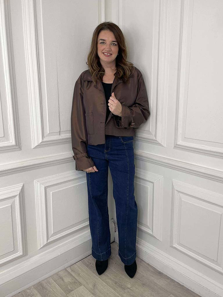 Luxe Iridescent Jacket - Chocolate