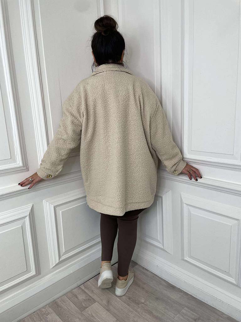 Boucle Boyfriend Jacket - Stone