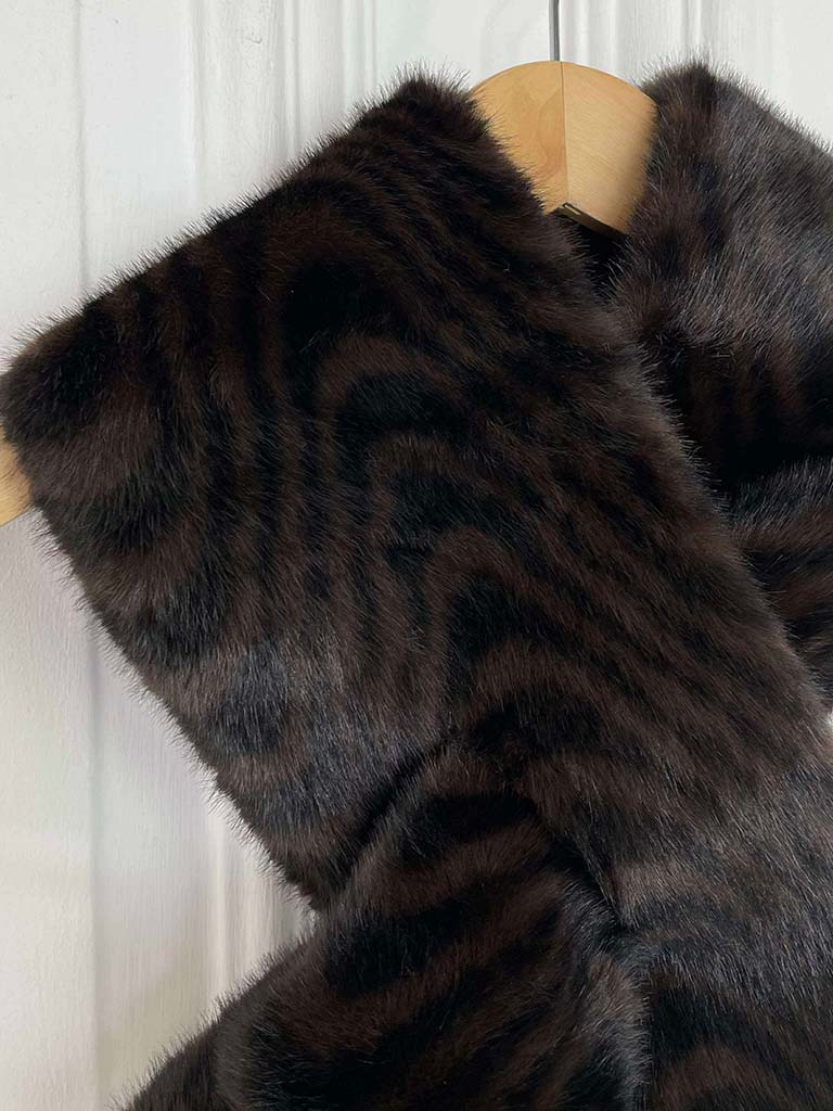 Malissa J Faux Fur Pull Through Collar - Swirl