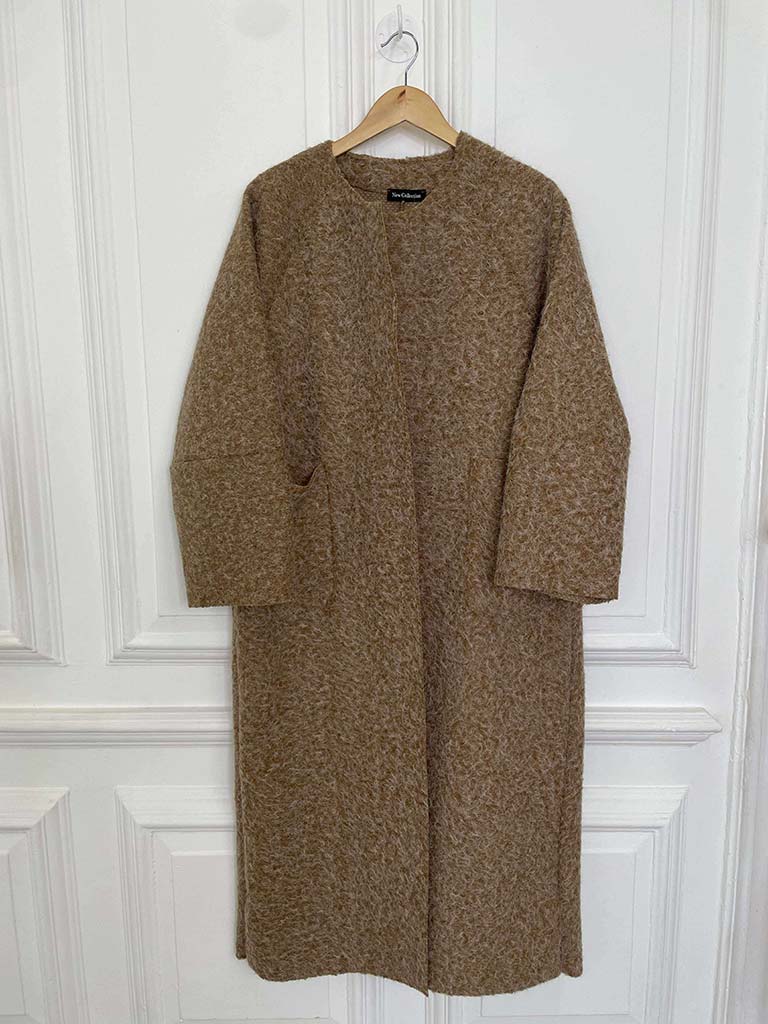 Edge to Edge Felted Coat - Tan