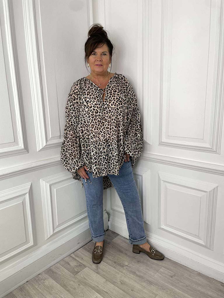 Oversized Leopard Print Tunic