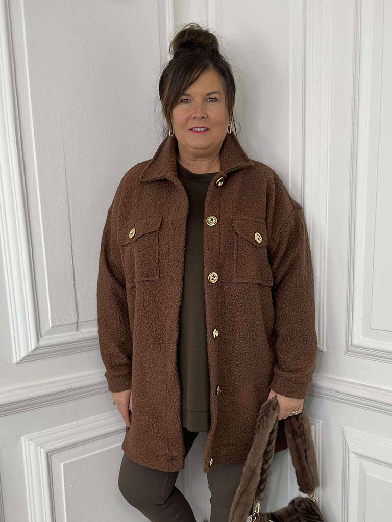 Boucle Boyfriend Jacket - Chestnut