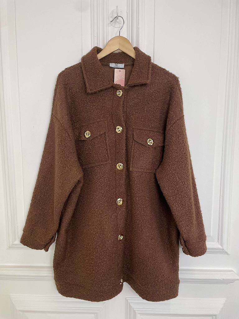Boucle Boyfriend Jacket - Chestnut