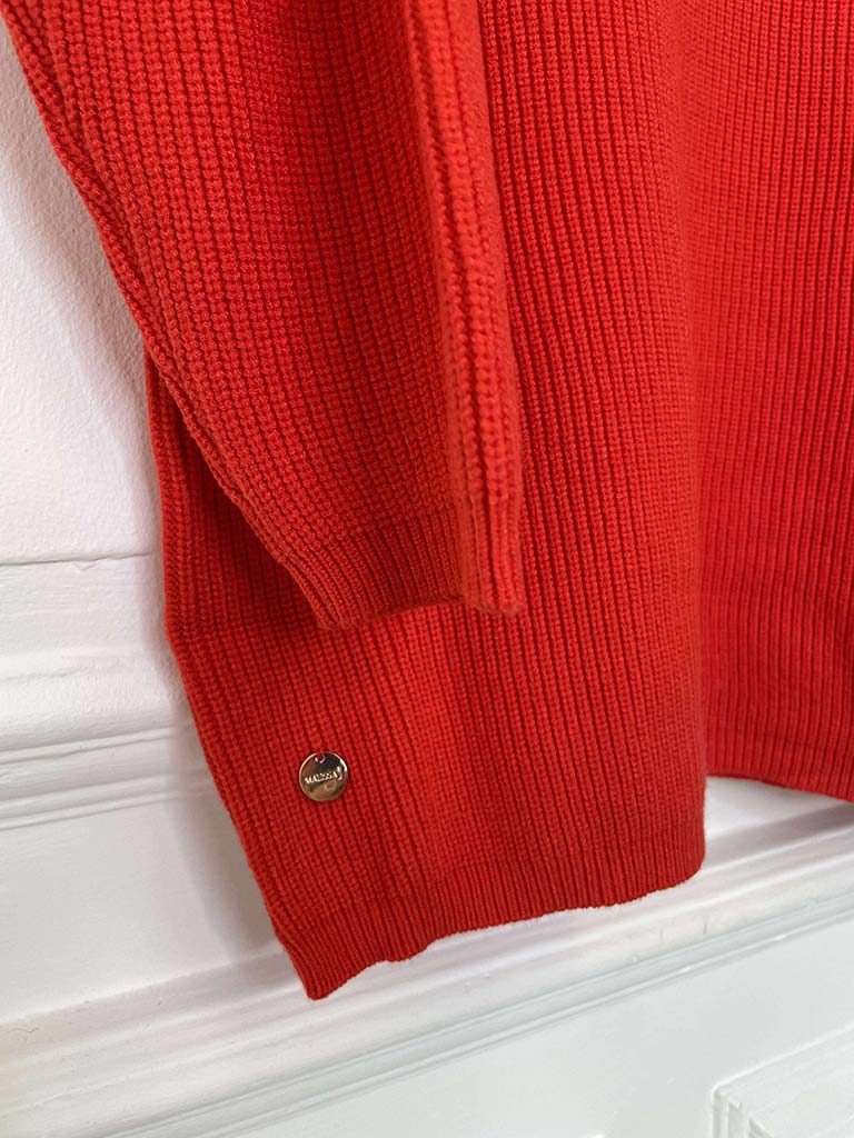 Malissa J High Neck Ribbed Knit - Scarlet