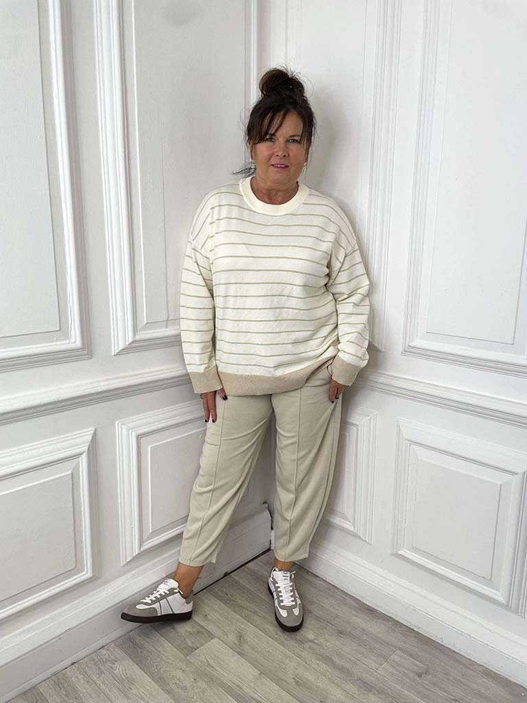 Riviera Stripe Knit - Warm White