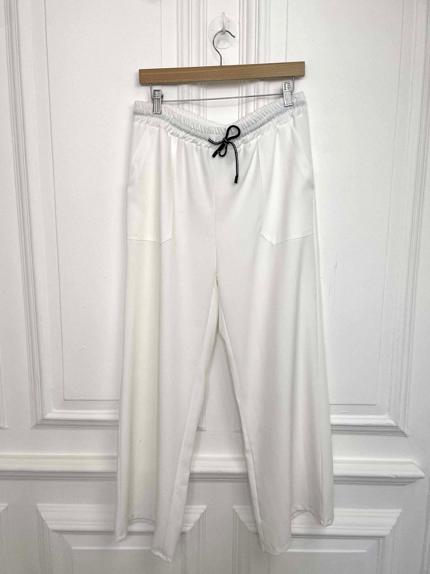 Sports Luxe Wide Leg Trousers - Warm White