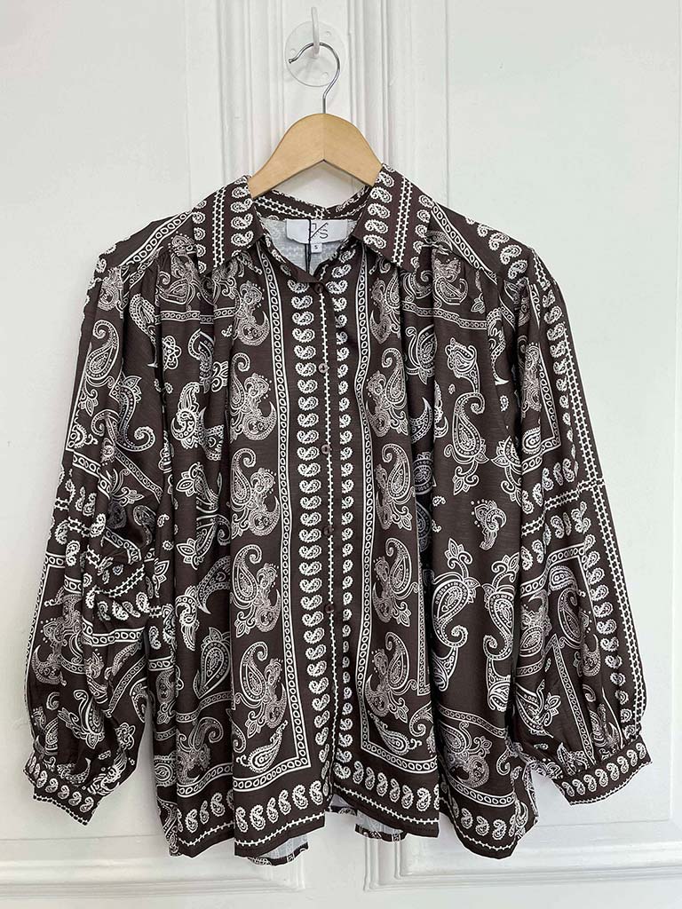 Paisley Long Sleeve Shirt - Espresso