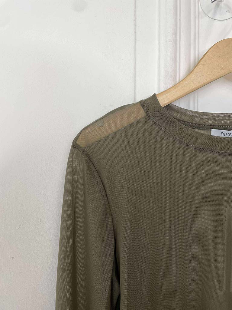 Luxe Mesh Layering Top - Khaki