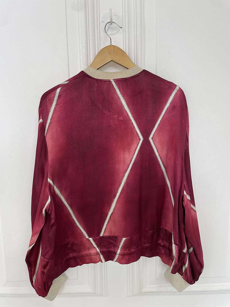 Harlequin Bomber Jacket - Ruby