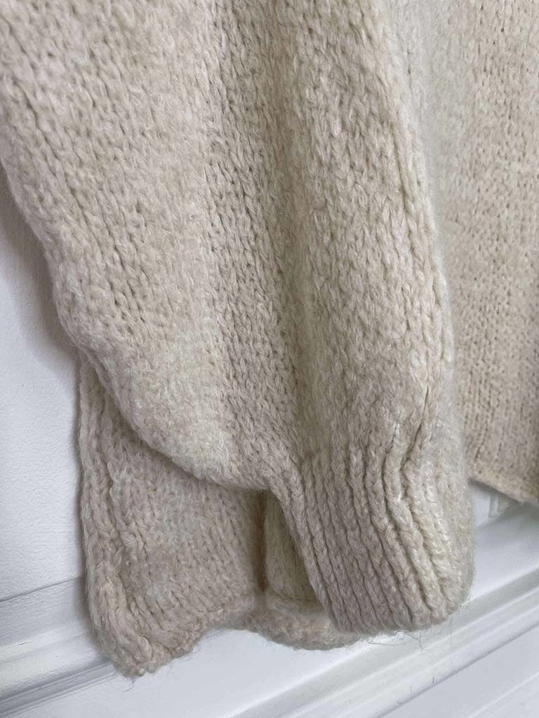 Chunky Exposed Seam Knit - Ecru