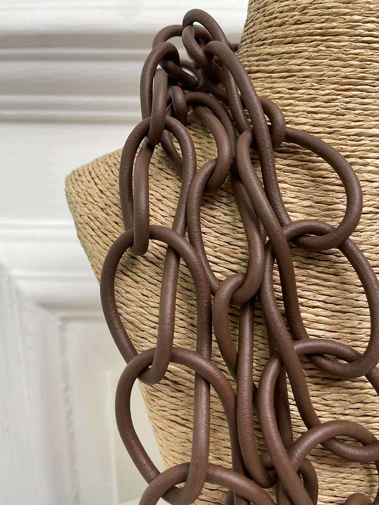 Chain Link Rubber Necklace - Toffee