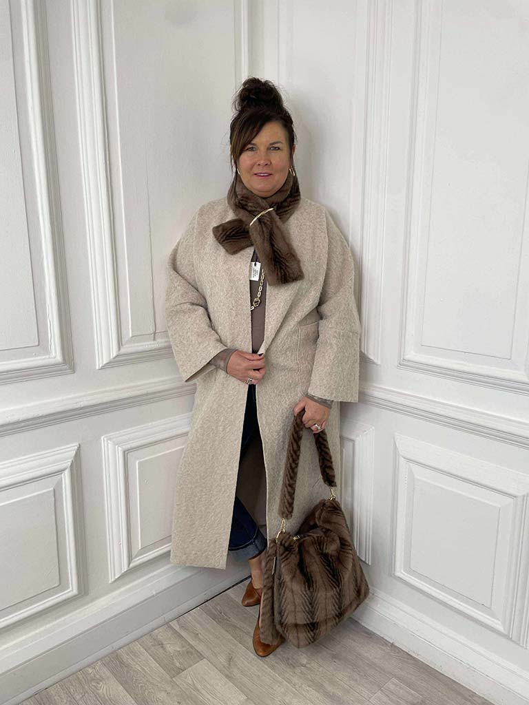 Edge to Edge Felted Coat - Stone