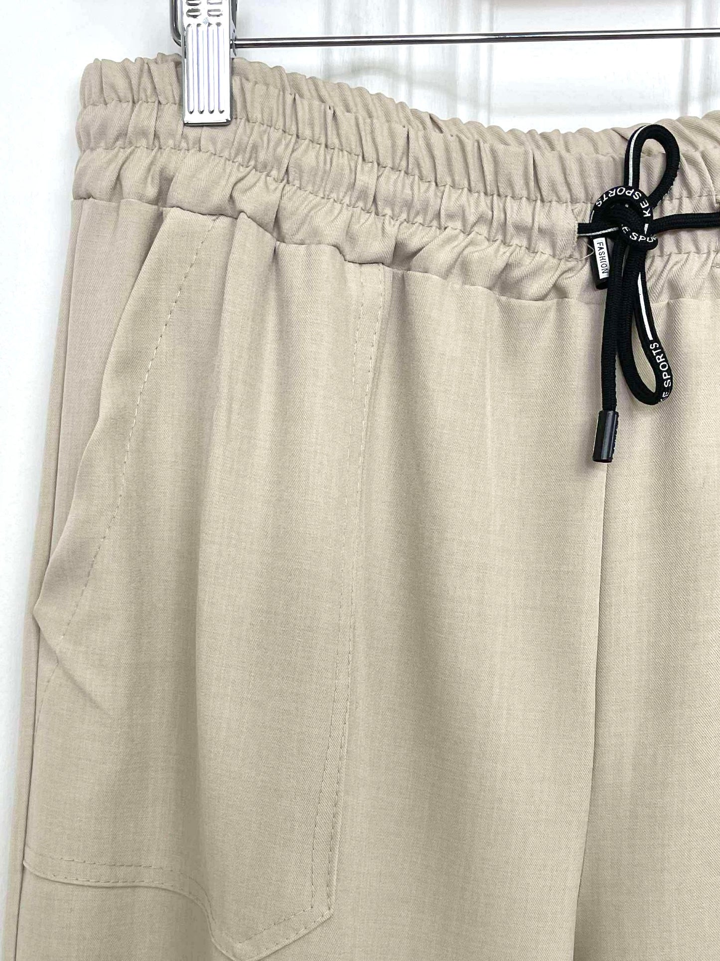 Sports Luxe Wide Leg Trousers - Stone