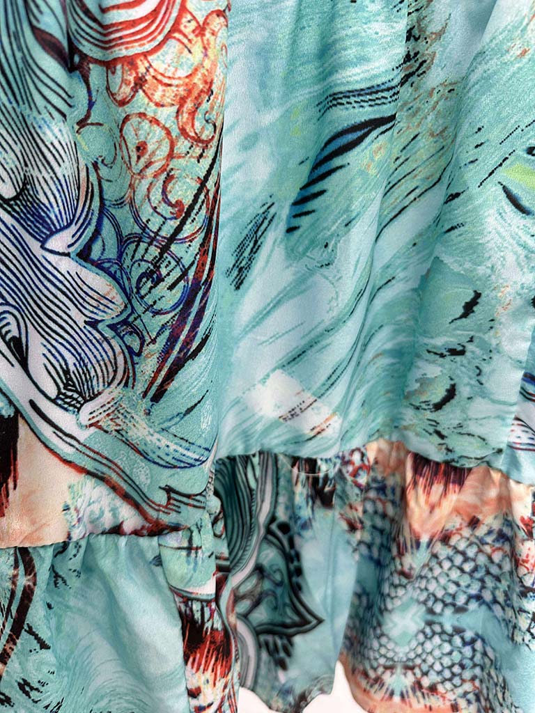Malissa J Aqua Tiered Maxi Dress