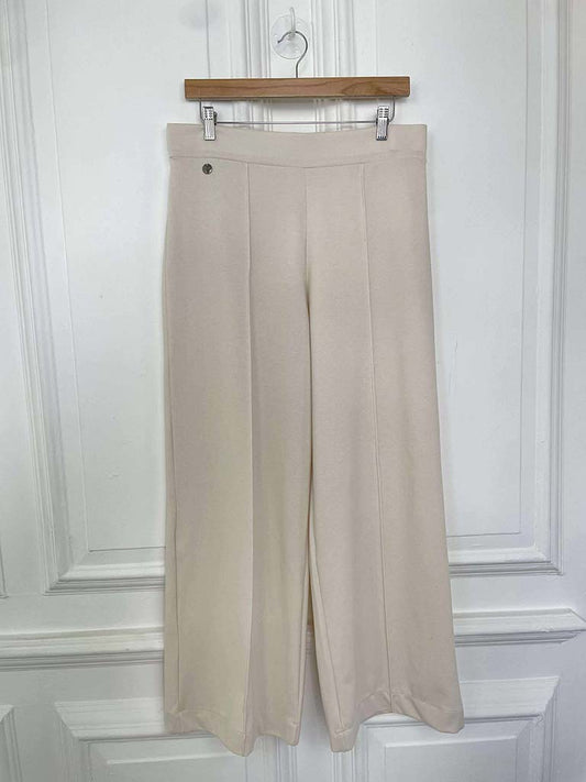 Malissa J Wide Leg Ponte Trousers - Warm White