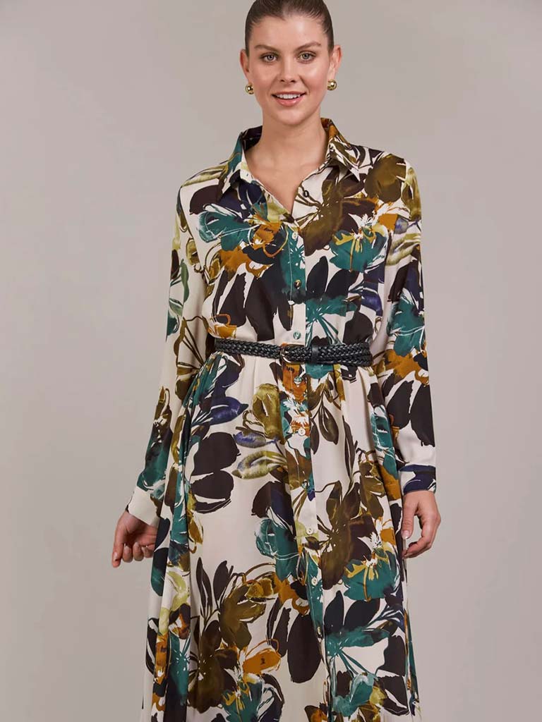 Eb&Ive Elsie Shirt Dress - Botanical Tusk