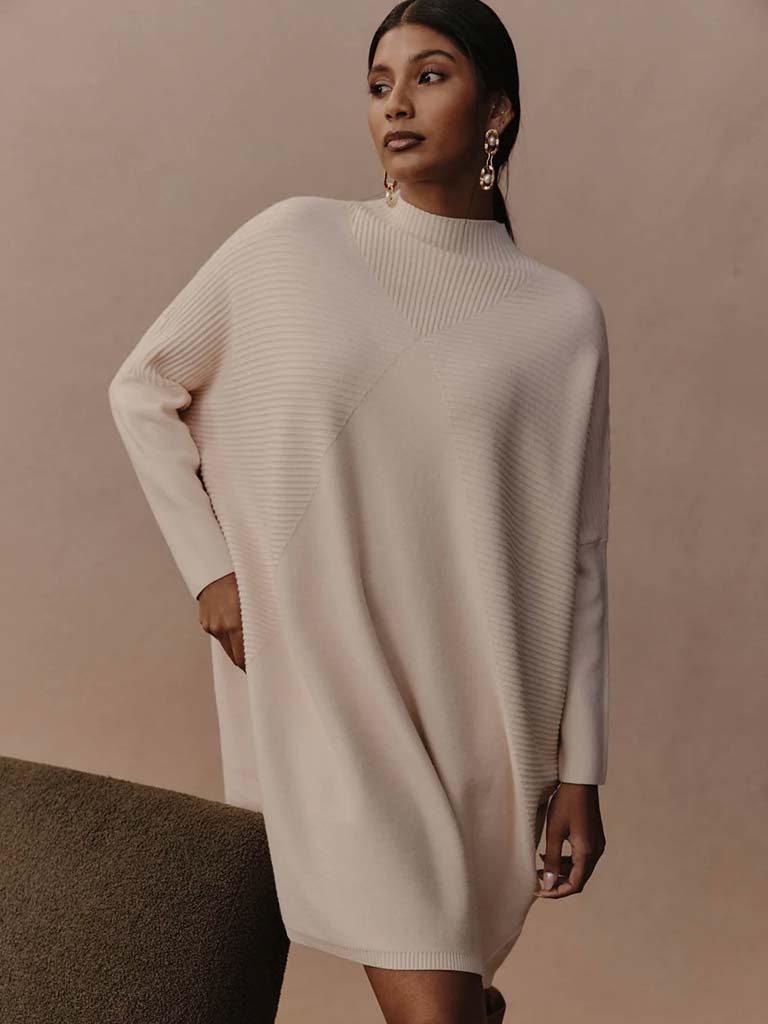 Eb&Ive Palmer Oversize Knit Tunic - Ecru