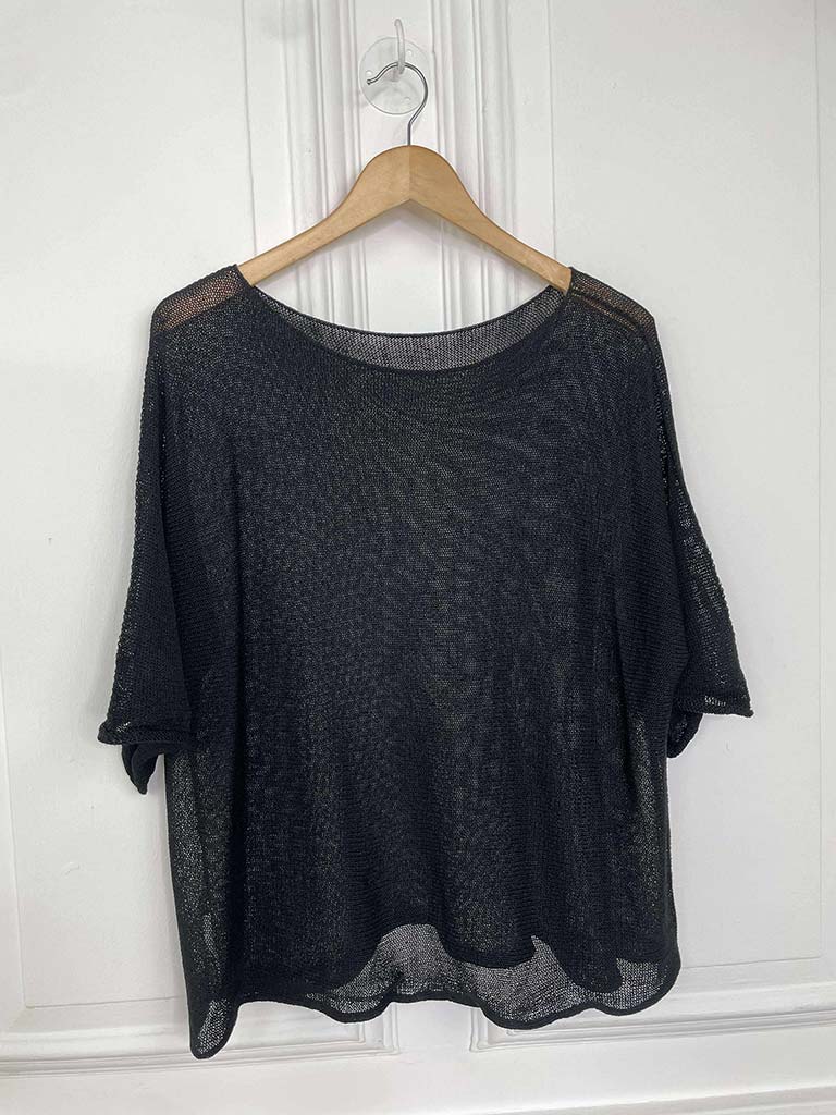 Boxy Fine Knit - Black