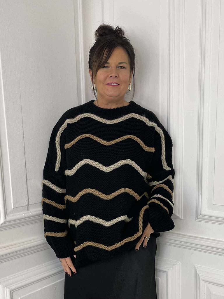 Slouchy Wave Knit - Black