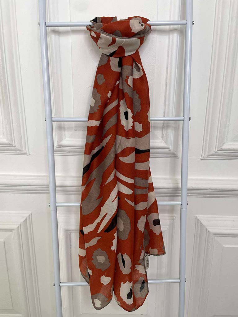 Animal Print Scarf - Orange