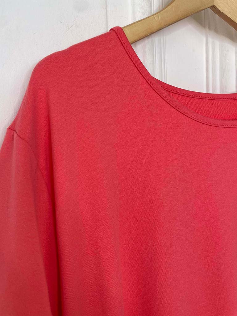 Drop Peplum Hem Dress - Coral