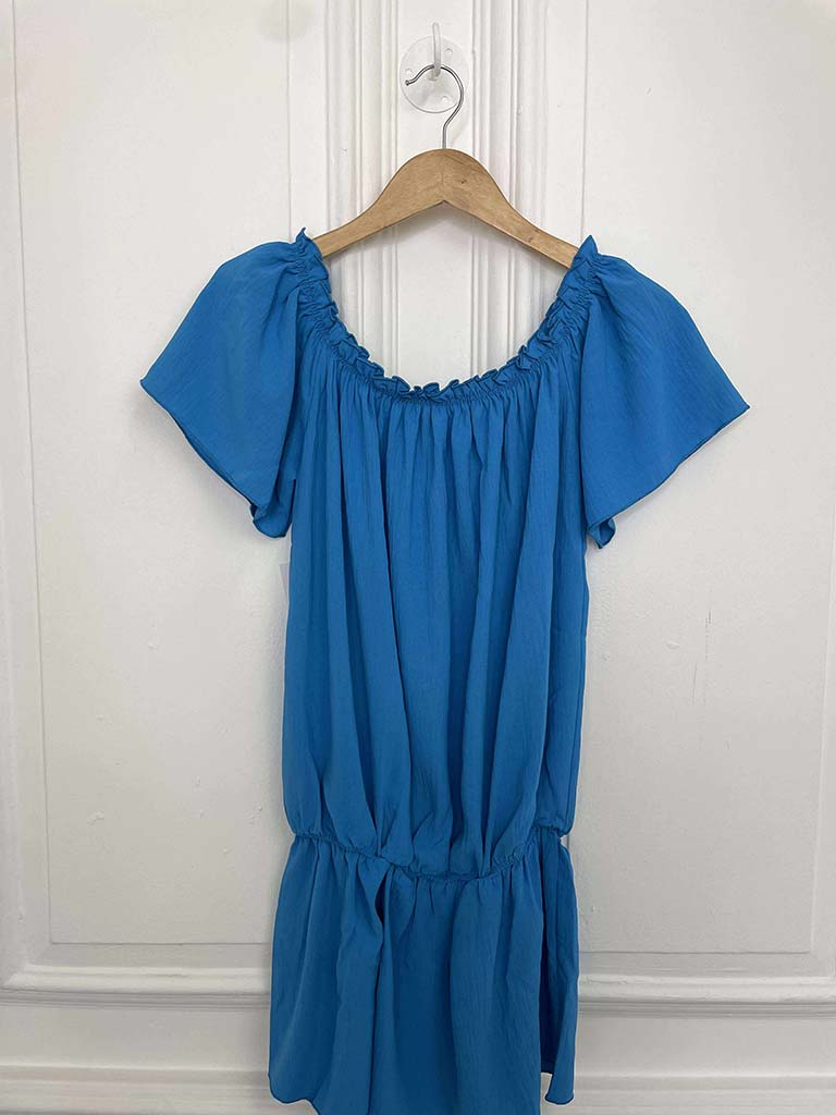 Bardot Peplum Top - Azure