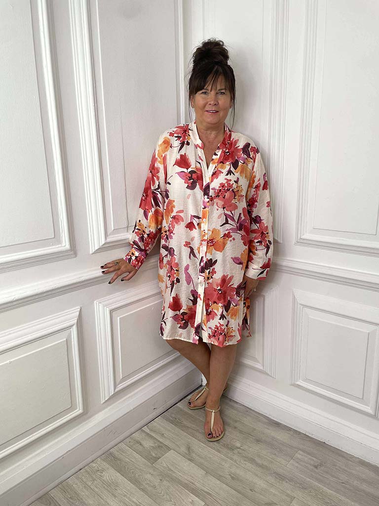 Watercolour Floral Shirt Tunic