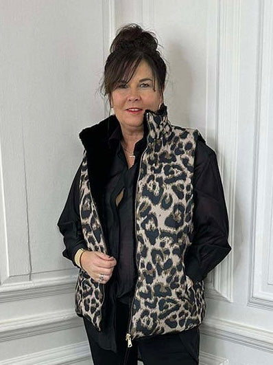 Malissa J Reversible Leopard Gilet