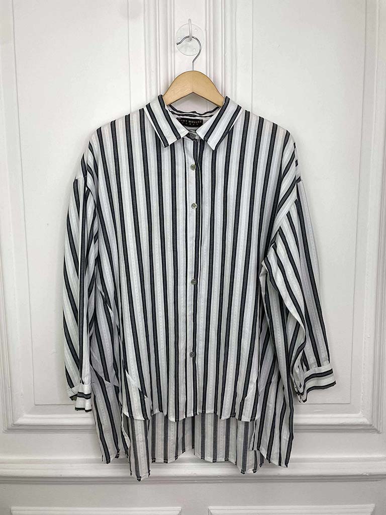 Striped Cotton Shirt - Black