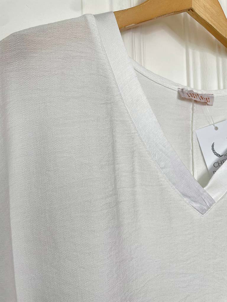 Satin Edge Tee - White