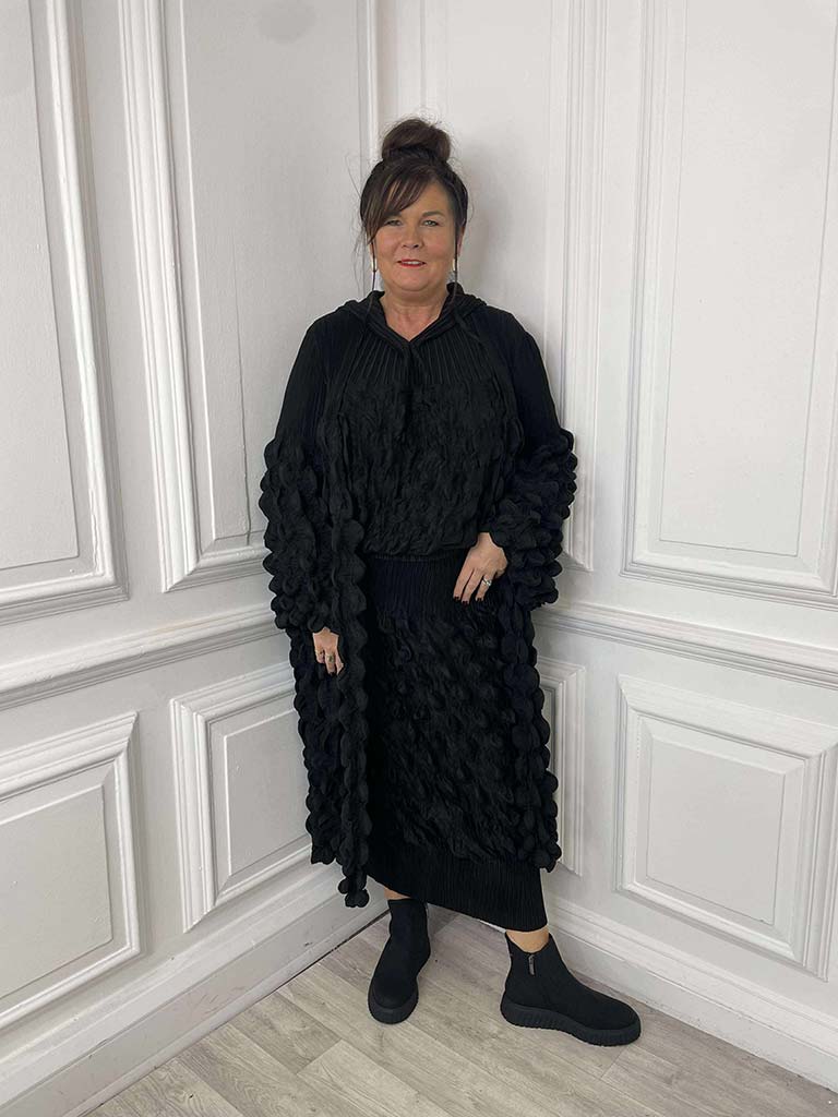 Malissa J Long Bubble Jacket - Black