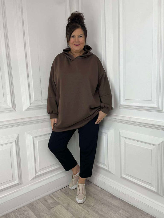 Oversized Scuba Hoodie - Chocolate