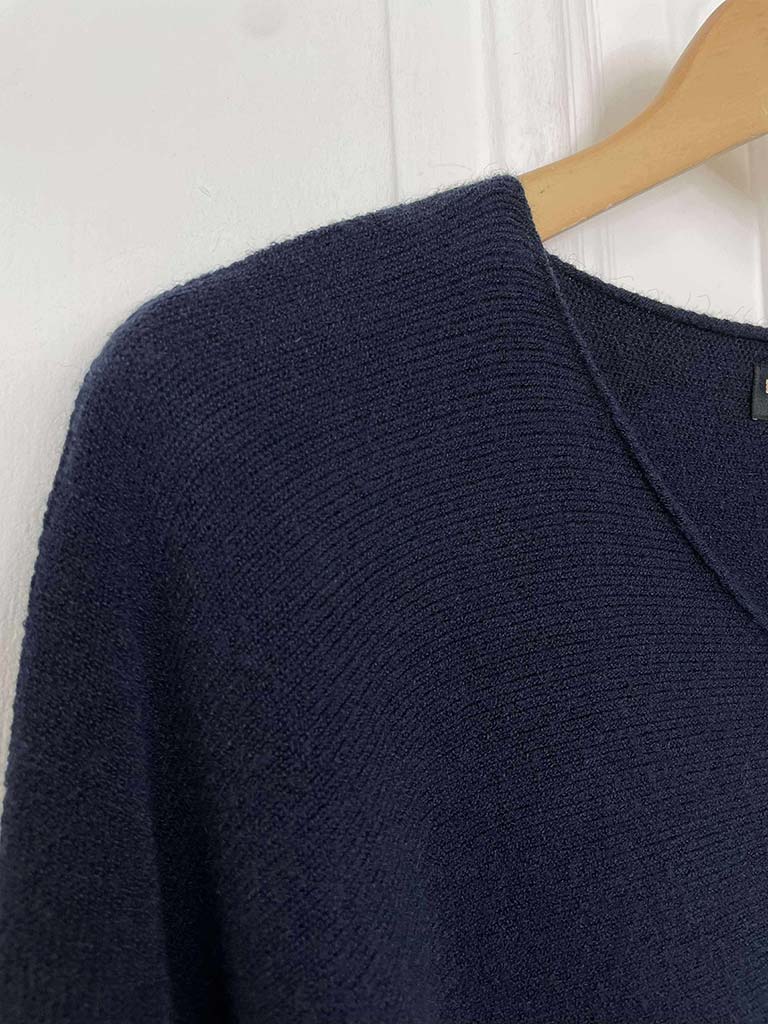 Exposed Seam Batwing Knit - Navy