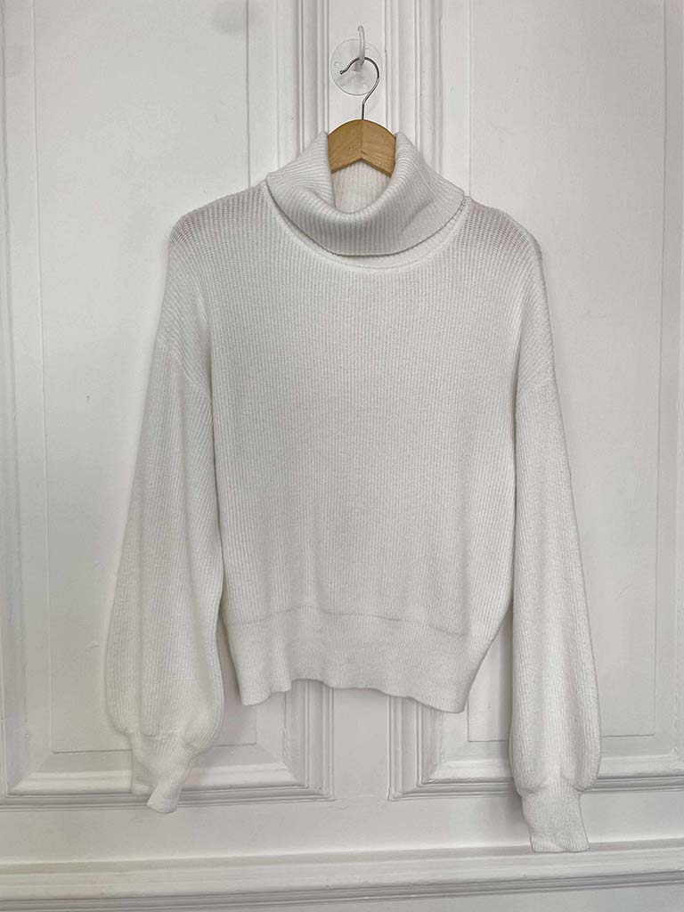 Polo Neck Knit - Winter White