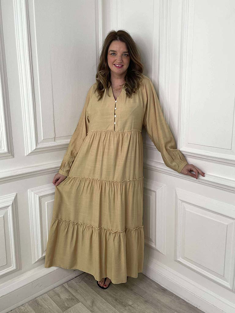 Tiered Midaxi Dress - Sand